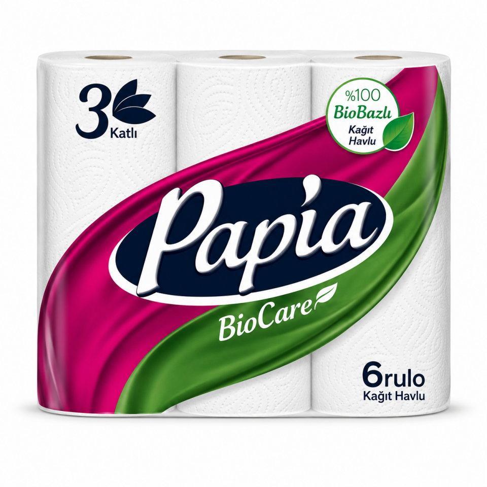 PAPİA 6'LI RULO PEÇETE 3 KATLI
