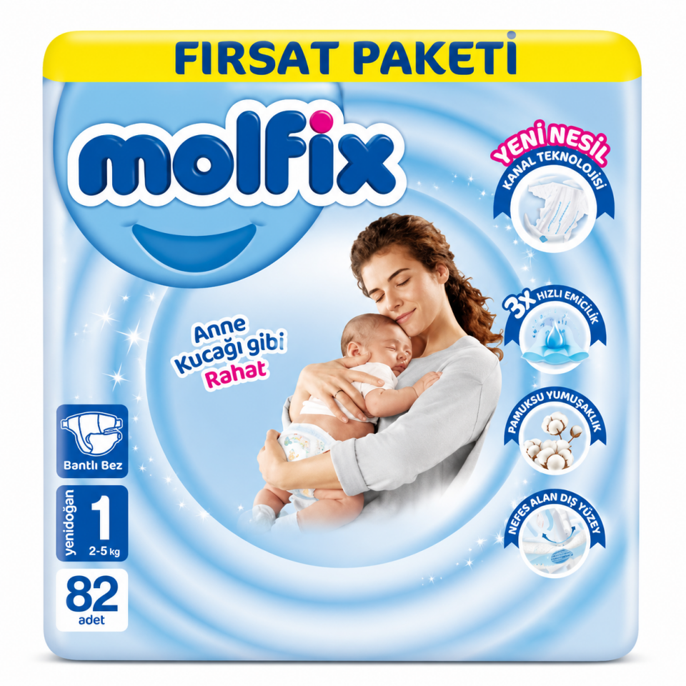 MOLFİX 1 NUMARA 82'Lİ BEBEK BEZİ